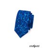Zářivě modrá slim kravata s mozaikovým vzorem