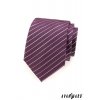 Fialová luxusní kravata s bílými proužky