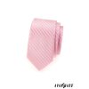 Růžová slim kravata se šikmými proužky
