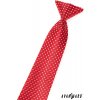 Červená chlapecká kravata s bílými čtverečky