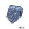 Modrá lesklá kravata s matnými pruhy
