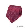 Červená jemně lesklá kravata s jemným modrým vzorem