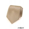 Béžová jemně lesklá kravata se čtvercovým vzorem
