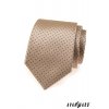 Béžová kravata s drobnými tmavými tečkami