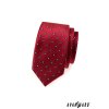 Červená slim kravata s bleděmodrými puntíky