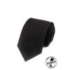 Kravata PREMIUM vlněná 608-23 Černá (Barva Černá, Velikost 7 cm, Materiál 100% vlna)