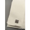 Pánská smetanová košile s jemnými pruhy SLIM FIT, krytá léga, na manžetové knoflíčky 514-1103