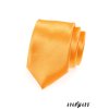 Žluto-oranžová jednobarevná lesklá kravata na zapínání