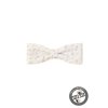 Bílý pánský motýlek se vzorem - noty (10 cm)