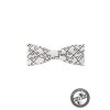 Bílý pánský motýlek se vzorem - puzzle (10 cm)