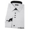 Černo-bílá pánská slim fit košile, dl. rukáv, 125-0166