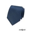 Tmavě modrá kravata se světle modrým obdélníkovým vzorem