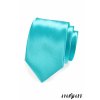 Sytě tyrkysová jemně lesklá jednobarevná luxusní kravata