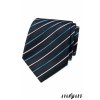 Velmi tmavě modrá kravata s barevnými proužky