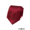 Červená jemně lesklá kravata s pruhy