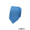 Světle modrá slim kravata s drobným bílým vzorem
