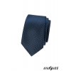 Tmavě modrá slim kravata se světlými proužky
