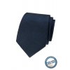 Tmavě modrá hedvábná kravata s jemnou mřížkou + krabička
