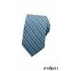 Tyrkysová tence károvaná luxusní SLIM kravata _