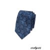 Modrá slim kravata s modrými květy