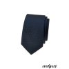 Velmi tmavě modrá slim kravata s kostkovaným vzorem