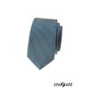 Modrá slim kravata s tmavým drobným vzorem