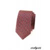 Červená slim kravata s květovaným vzorem
