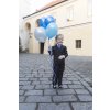 Zářivě modrá chlapecká jednobarevná jemně lesklá kravata