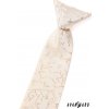Smetanová chlapecká kravata se třpytivým květovaným vzorem
