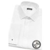 Bílá pánská smokingová slim fit košile SLIM, krytá léga, rukáv na manž. knoflíčky, 105-01