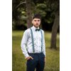 Pánská košile SLIM s krytou légou 132-91 Bílá (Velikost 43/170)