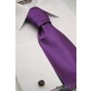 Zářivě fialová jednobarevná pánská regata + kapesníček do saka
