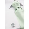Velmi světle zelená jemně lesklá jednobarevná pánská regata + kapesníček do saka