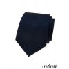 Velmi tmavě modrá kravata s nenápadnou mřížkou