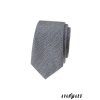 Šedá žíhaná luxusní slim kravata