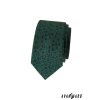 Zelená slim luxusní kravata s modrými květy
