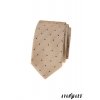 Béžová slim kravata s puntíky