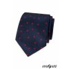 Tmavě modrá luxusní kravata s červeným vzorem