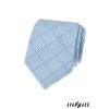 Světle modrá luxusní jemně károvaná kravata