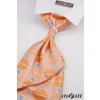 Oranžová regata se čtverci a proužky + kapesníček _