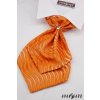 Oranžový plastron se zvlněnými proužky + kapesníček do saka