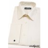 Pánská smetanová luxusní košile s jemnými proužky na manžetové knoflíčky 512-1103