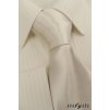 Pánská smetanová luxusní košile s jemnými proužky na manžetové knoflíčky 512-1103