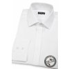 Čistě bílá pánská slim fit košile s krytou légou, 132-001