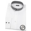 Bílá pánská slim fit košile se stojáčkem, dl.rukáv, 152-0163