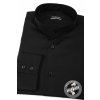 Černá pánská slim fit košile se stojáčkem, dl.rukáv, 152-23