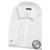 Bílá pánská fraková slim fit košile, dl. rukáv na manž. knoflíčky, 155-1 V1
