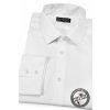 Bílá pánská jednobarevná košile, dl.rukáv, 509-91