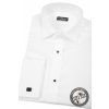 Bílá pánská košile slim fit - FRAKOVKA s propínací légou s knoflíčky, dl. rukáv s dvojitými manžetami,175-1