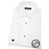 Bílá pánská košile - FRAKOVKA s propínací légou s knoflíčky, dl. rukáv, dvojité manžety 675-1